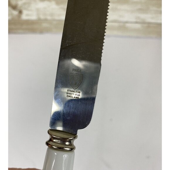 Prill Sheffield England Floral Cornflower Porcelain Handled Stainless Cake Knife - Picture 3 of 8